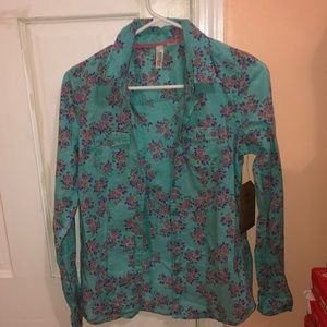 Women’s Button Down Flower Blouse
